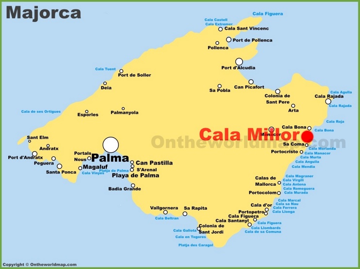 Cala Millor location on the Majorca map