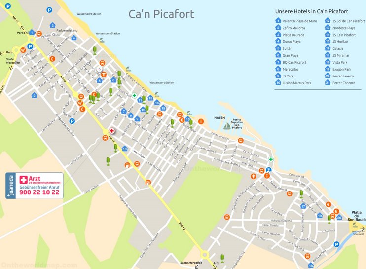 Can Picafort Hotel Mapa