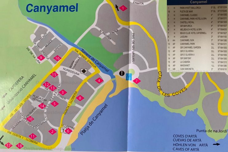 Canyamel Hotel Mapa
