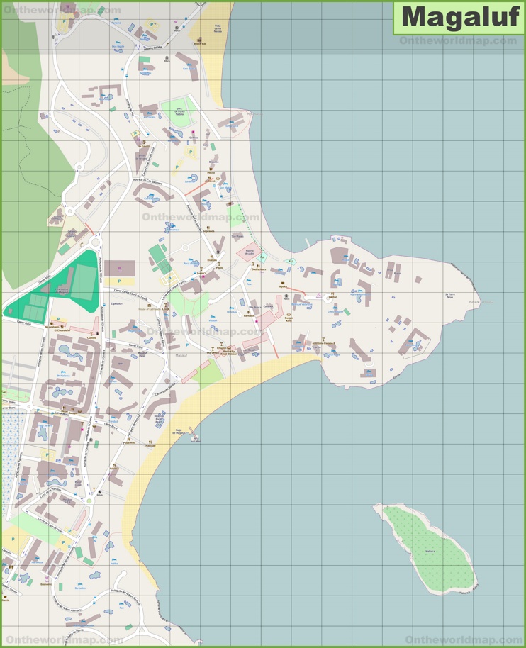 Large detailed map of Magaluf