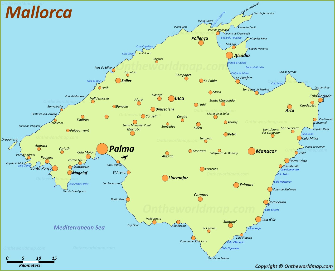 Map Of Mallorca Balearic Islands Spain Discover Mallorca Island   Mallorca Map 