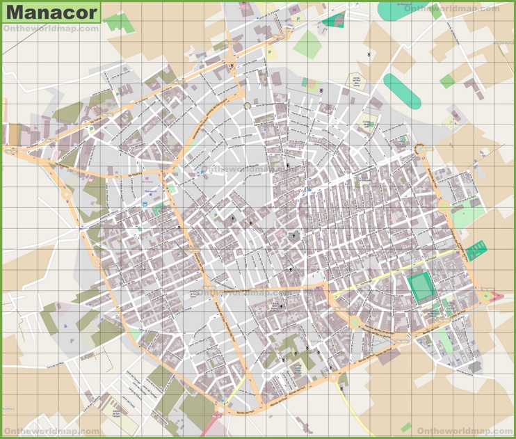 Large detailed map of Manacor