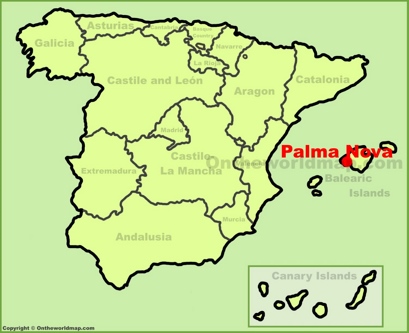 Palma Nova Location Map