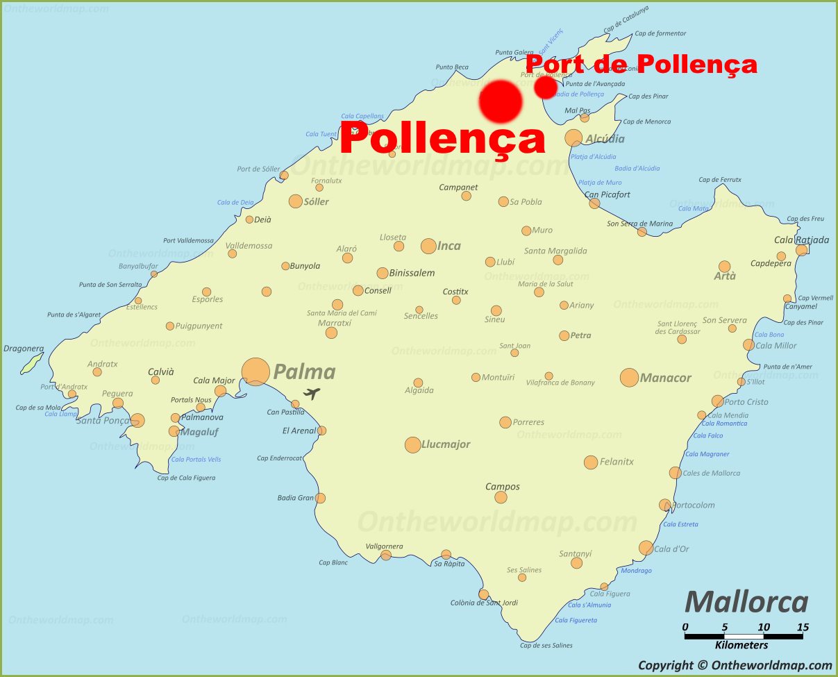 Pollen?a location on the Majorca map - Ontheworldmap.com