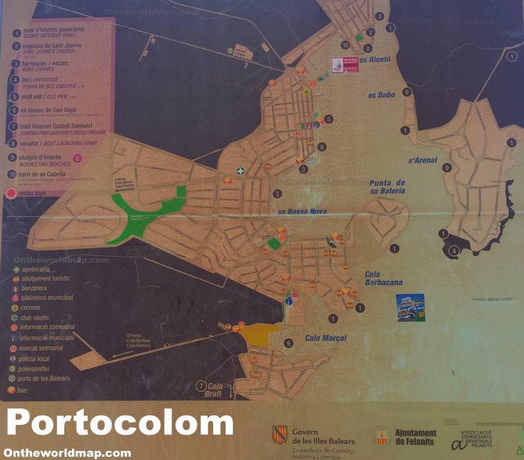 Portocolom Tourist Attractions Map