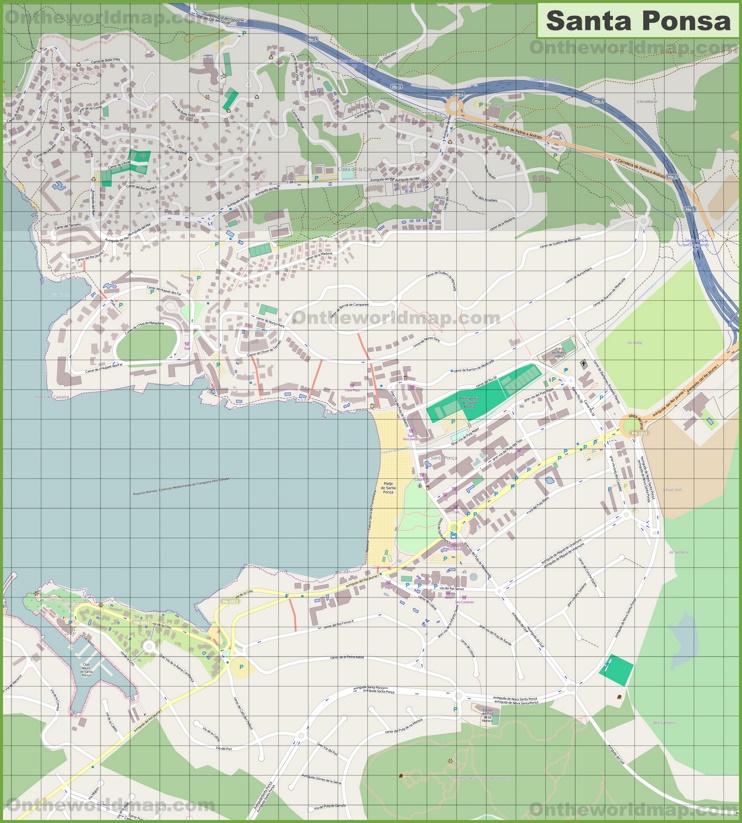 Large detailed map of Santa Ponsa