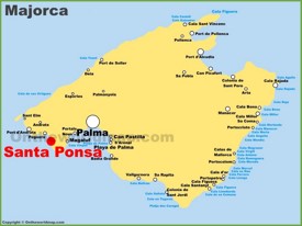 Santa Ponsa en el mapa de Mallorca