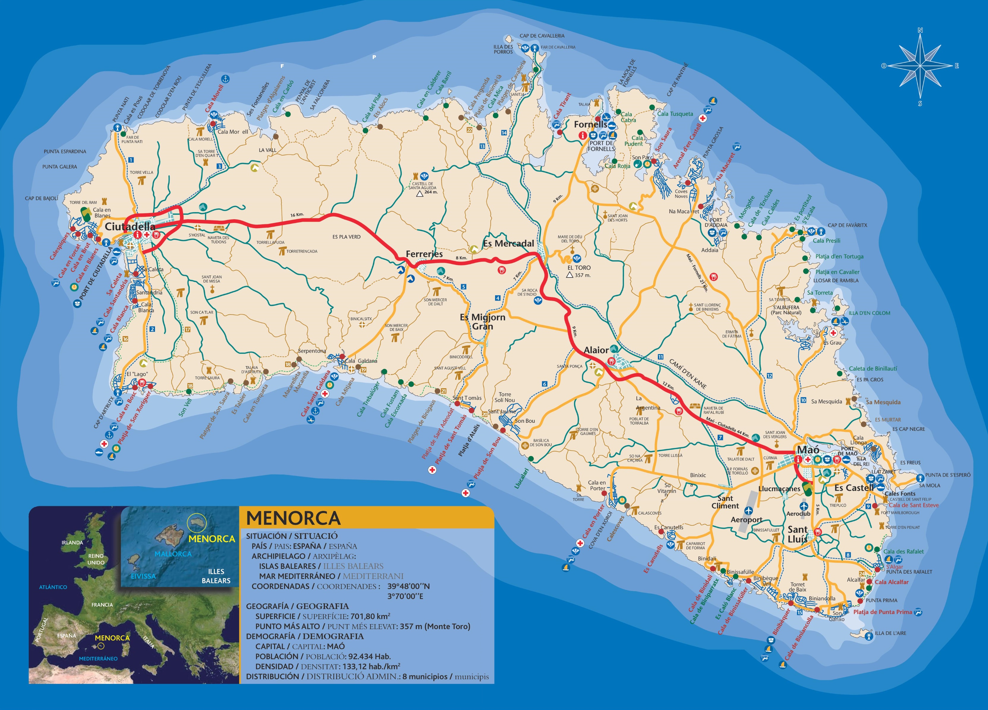 Minorca Resorts Map Ontheworldmap