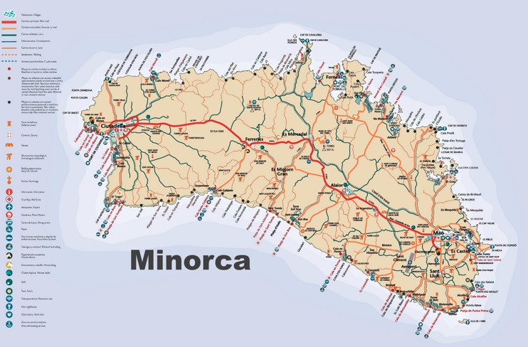 Menorca - Mapa Turistico