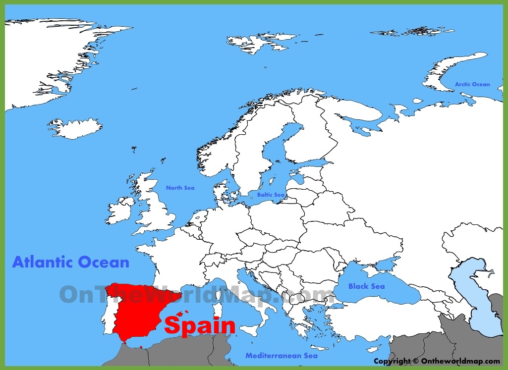 Where Is Spain Located On The Map Spain Location On The Europe Map