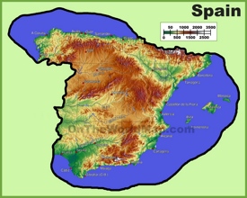 Spain physical map
