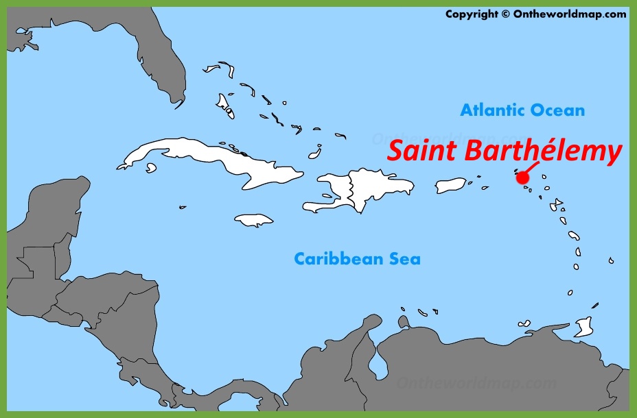 Saint Barthélemy Map, France