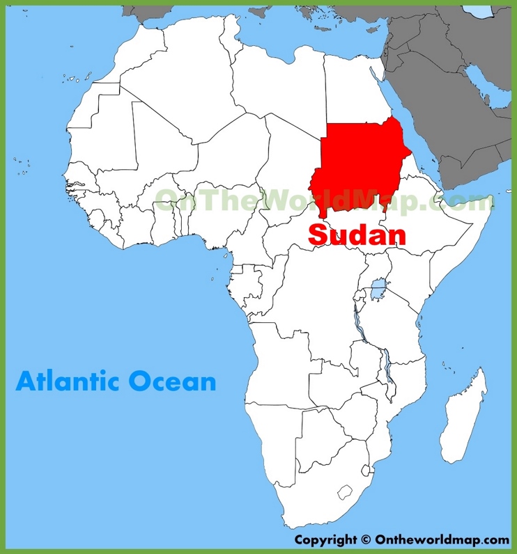 Sudan location on the Africa map