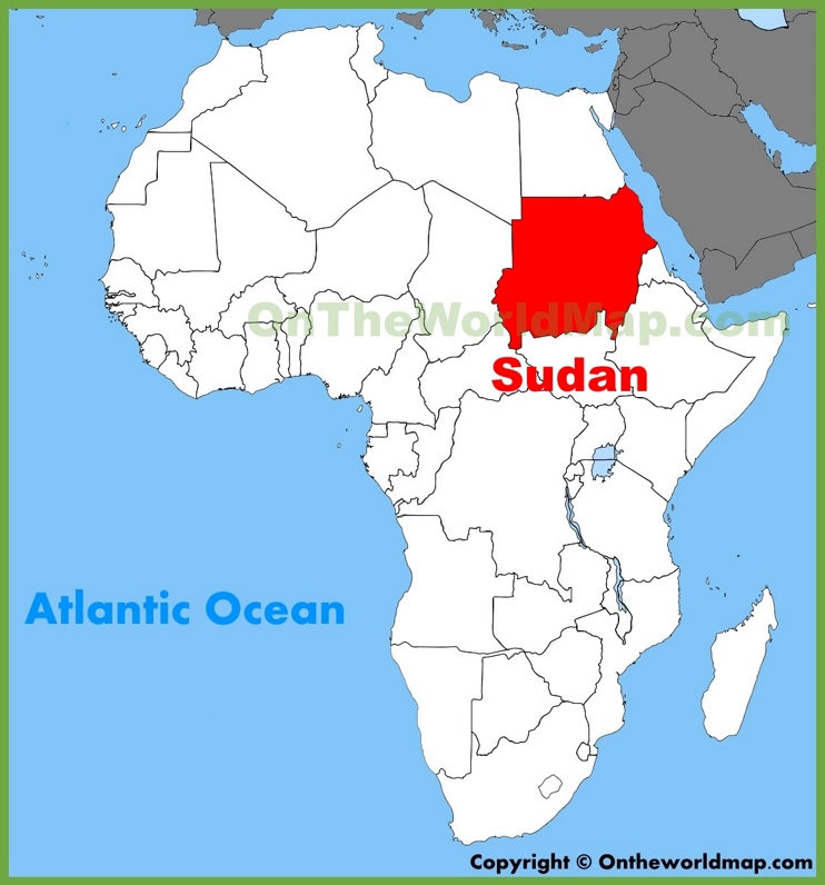 Sudan Location On The Africa Map Ontheworldmap Com   Sudan Location On The Africa Map Max 