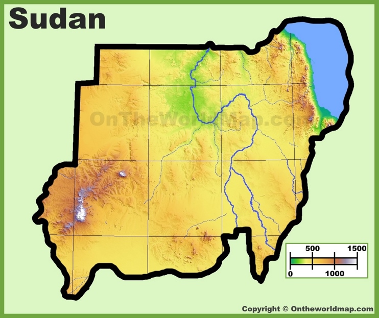 Sudan physical map