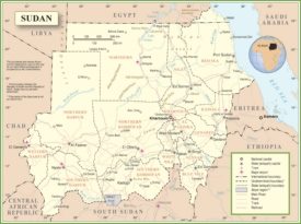 Sudan political map