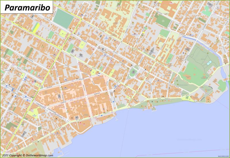 Paramaribo Map | Suriname | Detailed Maps of Paramaribo (Par'bo)