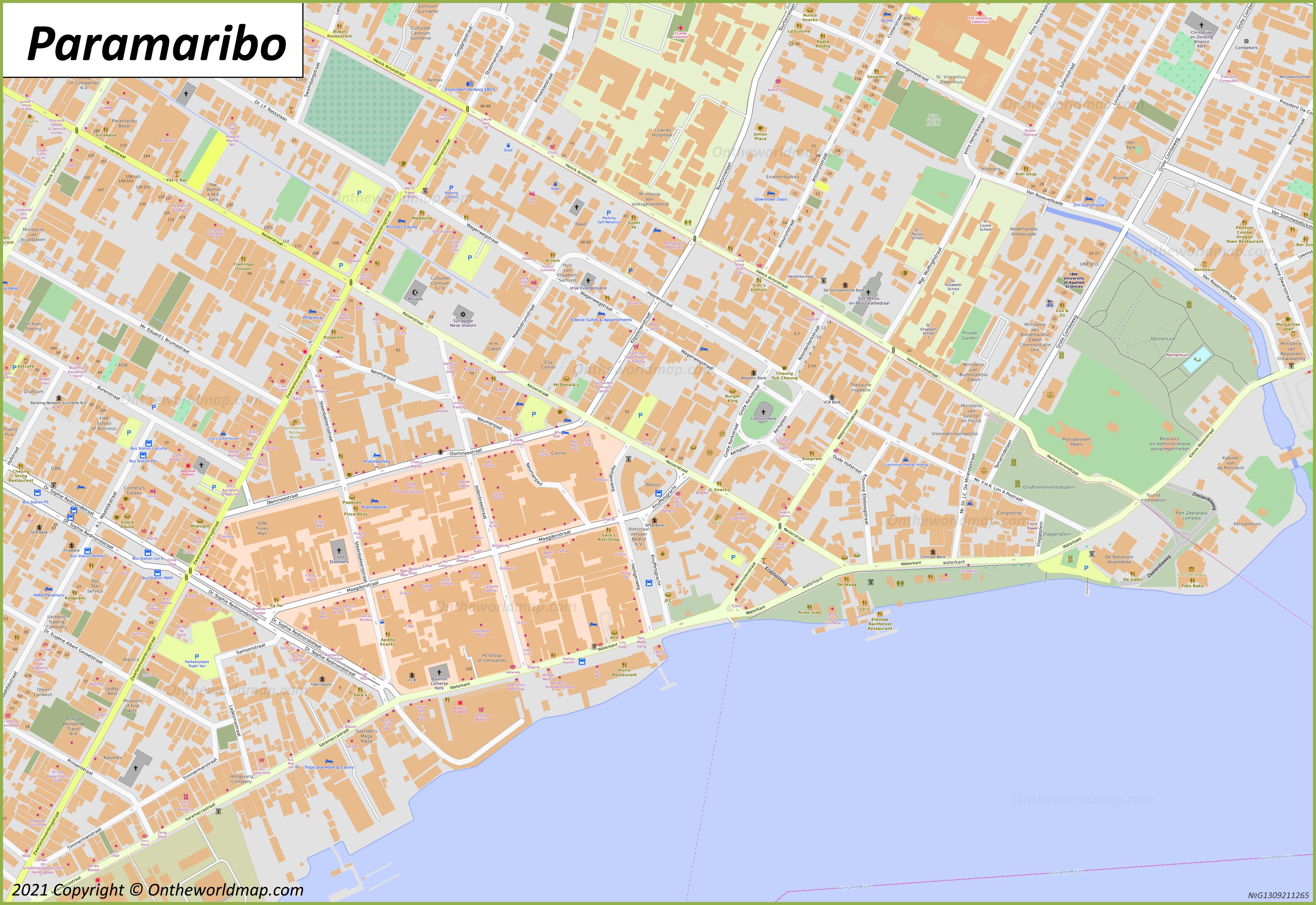 Paramaribo City Center Map