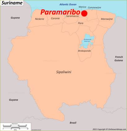 Paramaribo Map | Suriname | Detailed Maps of Paramaribo (Par'bo)