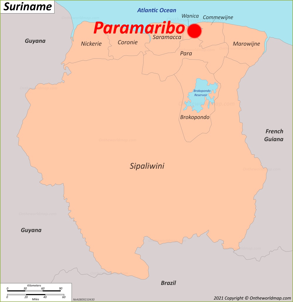 Paramaribo Location Map
