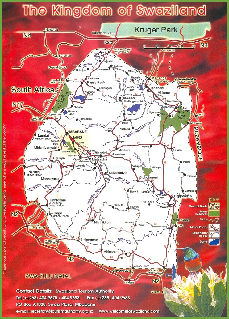 Eswatini (Swaziland) travel map