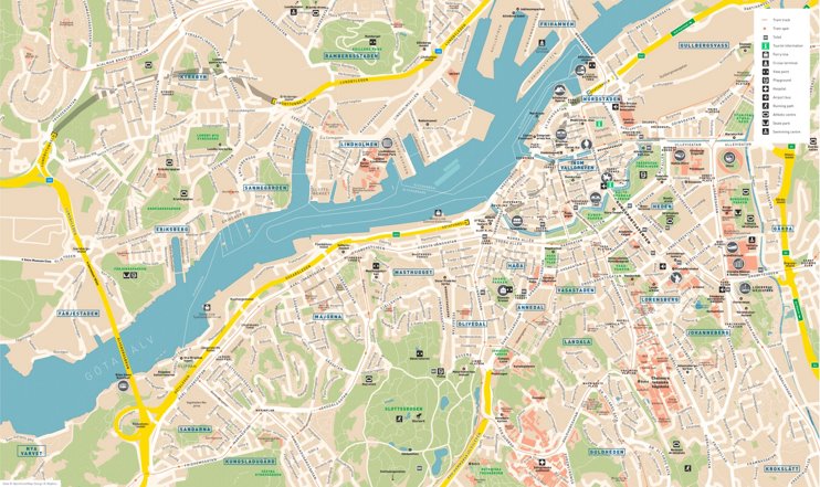 Gothenburg sightseeing map