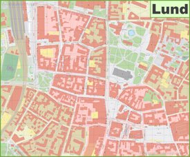 Lund city center map