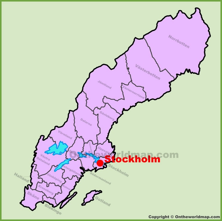 Stockholm location on the Sweden map