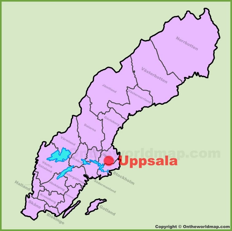Uppsala location on the Sweden map