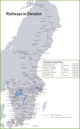 Sweden railway map