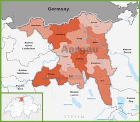 Canton of Aargau district map