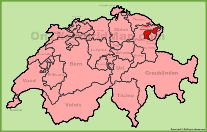 Canton of Appenzell Ausserrhoden Location Map