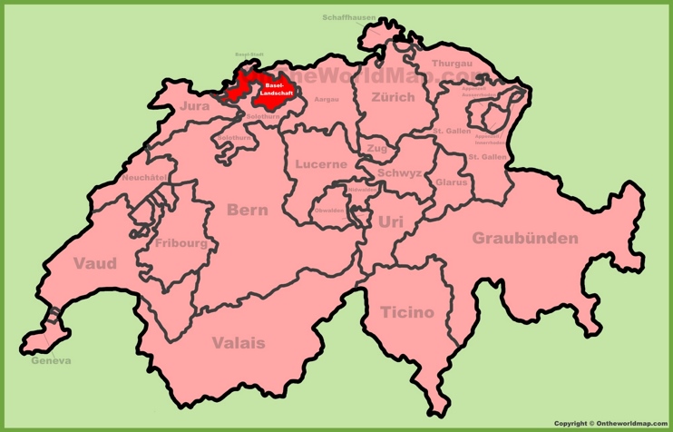 Canton of Basel-Landschaft location on the Switzerland map