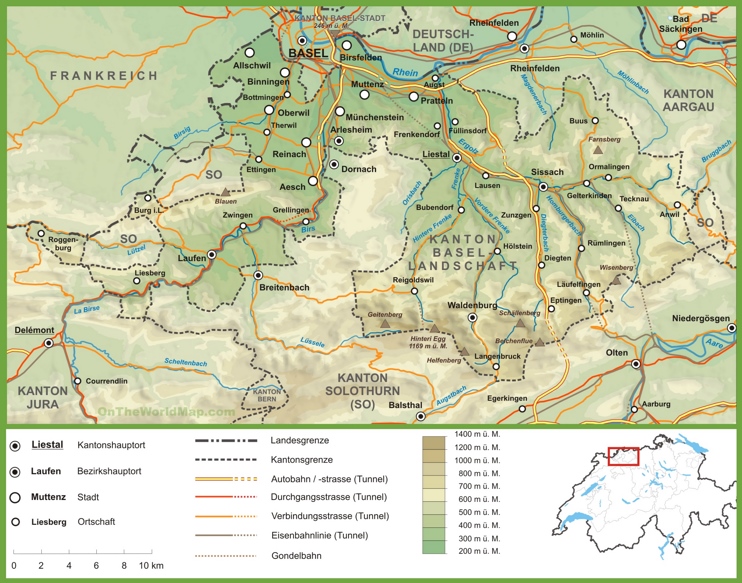 Canton of Basel-Landschaft road map