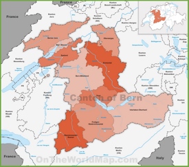 Canton of Bern district map