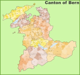 Canton of Bern municipality map