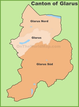 Canton of Glarus municipality map