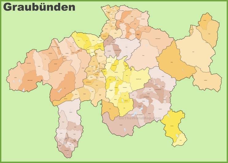 Canton of Graubünden municipality map