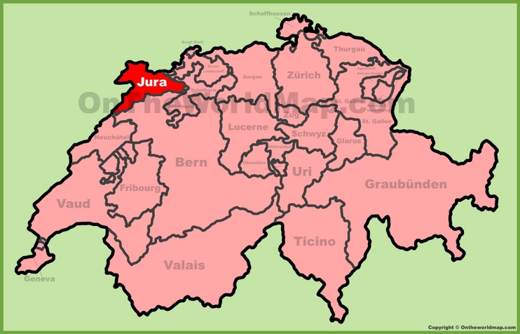 Canton of Jura location on the Switzerland map