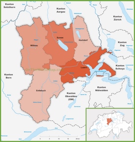 Canton of Lucerne district map