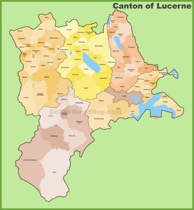 Canton of Lucerne municipality map