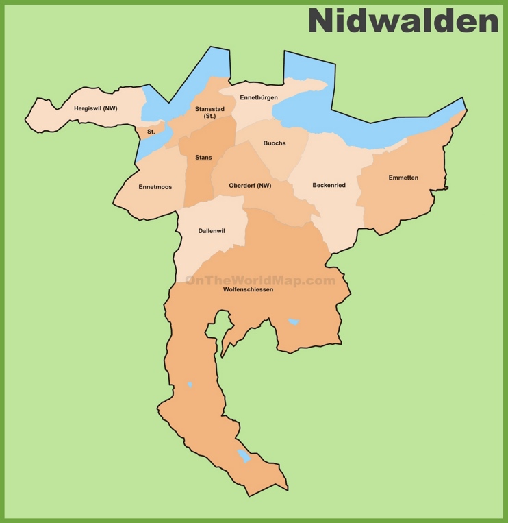 Canton of Nidwalden municipality map