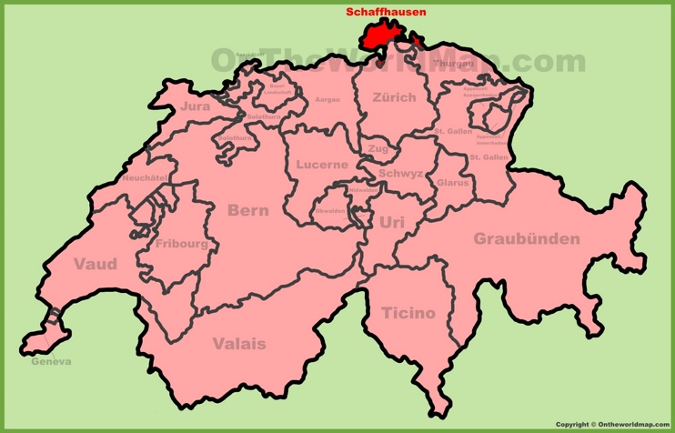 Canton of Schaffhausen location on the Switzerland map