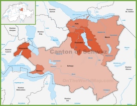 Canton of Schwyz district map