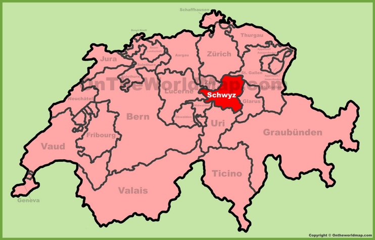 Canton of Schwyz location on the Switzerland map