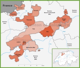 Canton of Solothurn district map