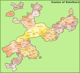 Canton of Solothurn municipality map