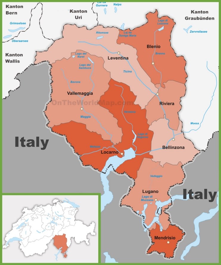Ticino district map
