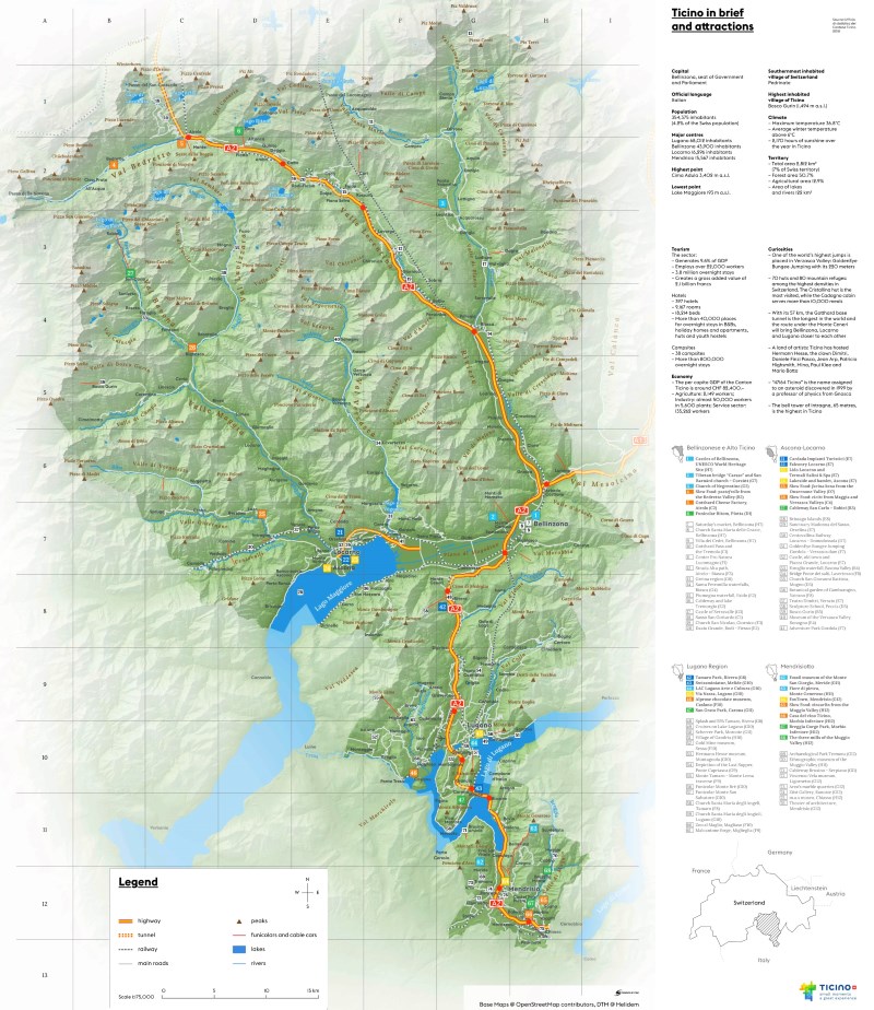 Ticino Tourist Map