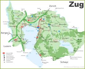 Tourist Map of Canton of Zug